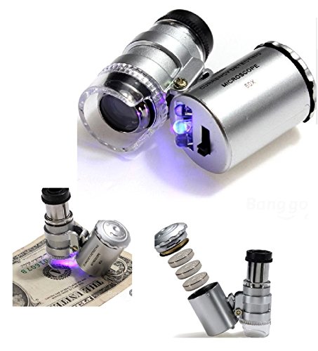 Imagen principal de Mini Microscopio Monoculo con Luz Led y Lupa con luz UV para Deteccion