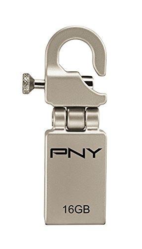 Imagen principal de PNY Micro Hook Attache - Memoria USB de 16 GB, Plateado