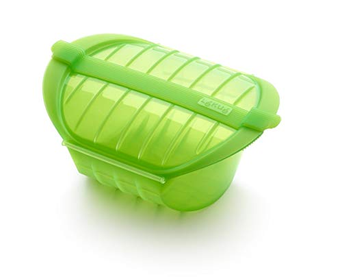 Imagen principal de Lékué Estuche Vapor hondo silicona platino, Verde, 1-2 personas