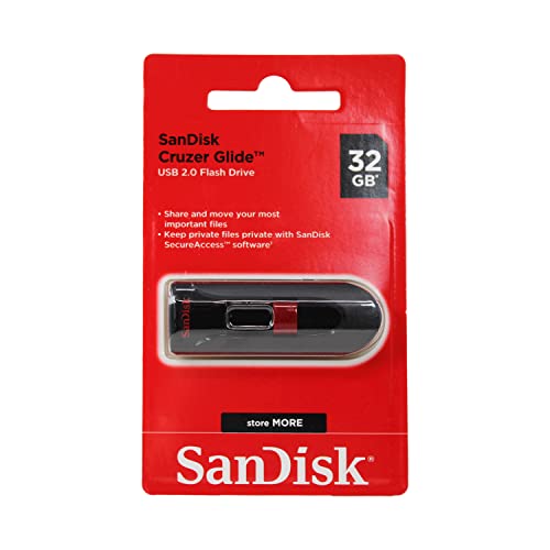 Imagen principal de SanDisk 32 GB Cruzer Glide 32 GB USB 2.0 Tipo-a Negro, Rojo