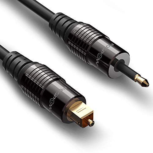 Imagen principal de FosPower (10 ft /3,0m 24K oro plateado Toslink a mini Toslink digital 