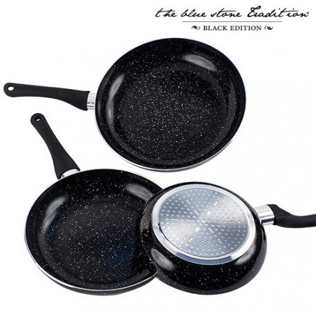 Imagen principal de Genérico - Sartenes revestimiento piedra black stone pan (3 piezas)