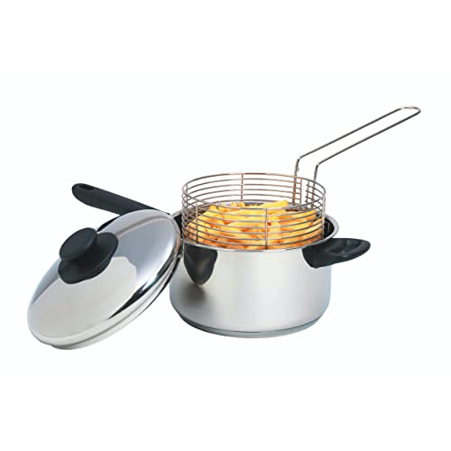 Imagen principal de KitchenCraft Sartén grande para patatas fritas con cesta y tapa 20 cm