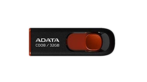 Imagen principal de ADATA 32GB Memoria USB C008, USB 2.0, Negro y Rojo, Sin Tapa