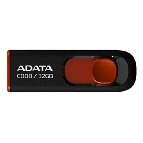 Imagen principal de ADATA 32GB Memoria USB C008, USB 2.0, Negro y Rojo, Sin Tapa