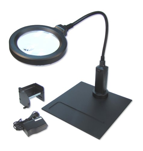 Imagen principal de Carson CP-90 MagniFlex Pro 2 x Lupa de Mesa con 4 x Spot, Base magnét