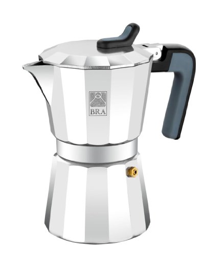 Imagen principal de BRA Deluxe Cafetera italiana, Aluminio, Plata, 12 tazas
