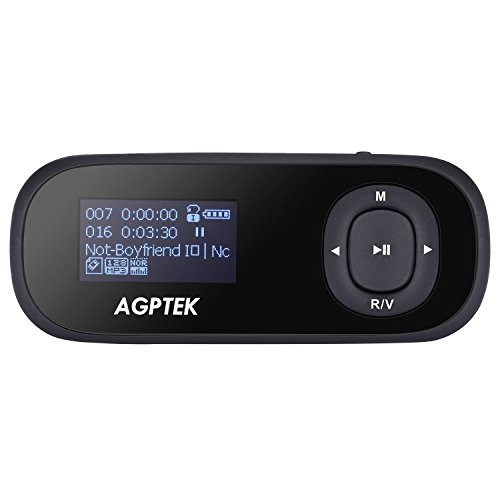 Imagen principal de AGPTEK E02 Clip Reproductor de MP3 8 GB de Capacidad con Radio FM, Neg