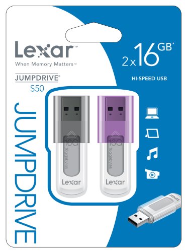 Imagen principal de Lexar JumpDrive S50 - Memoria USB 2.0 de 16 GB (2 Unidades)