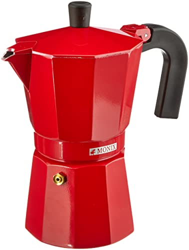 Imagen principal de Monix Fresa Cafetera Italiana de Aluminio, 6 Tazas, Color Fresa, Apta 