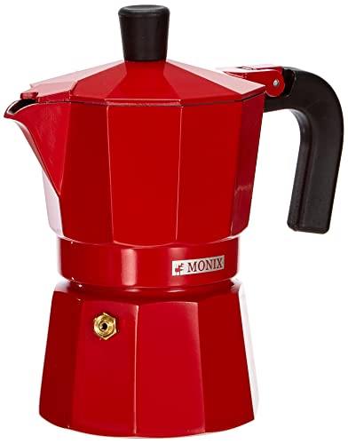 Imagen principal de Monix M281703 Cafetera Italiana de Aluminio, 3 Tazas, Color Fresa, Apt
