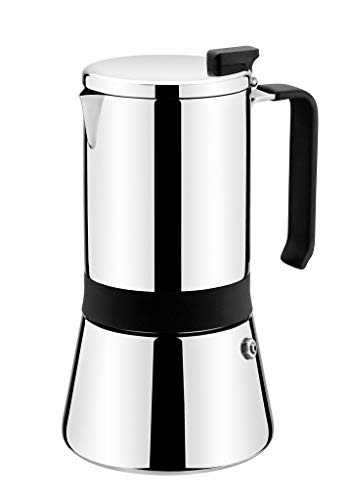 Imagen principal de Monix Aroma Cafetera Italiana, 18/10, Inoxidable, Gris (Acero), 12 cm