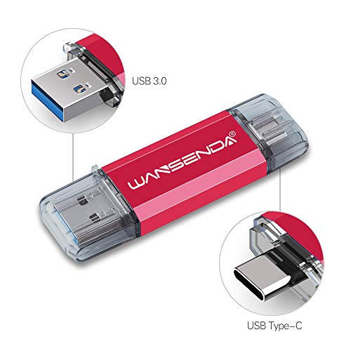 Imagen principal de WANSENDA Memoria USB Tipo C 64GB, Unidad Flash USB 3.0 de Doble Puerto