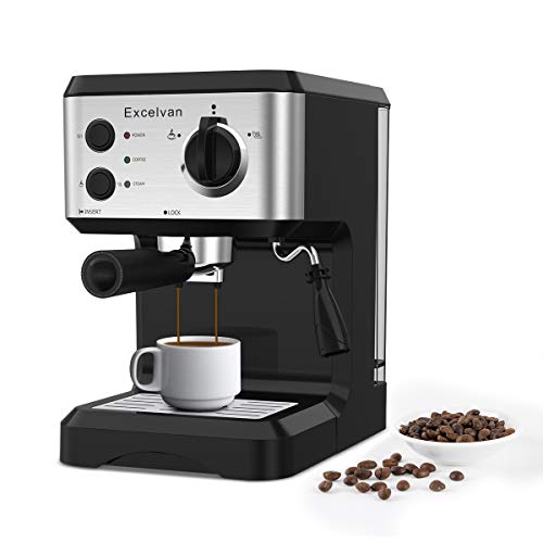 Imagen principal de Excelvan Cafetera Espresso 1.25L, 15 Bares con Embudo de Metal Removib