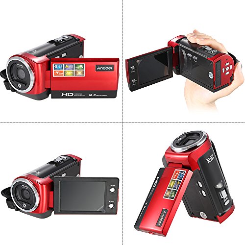 Imagen principal de Andoer Videocámaras Digitales Mini Portátil LCD Pantalla 2,7 HD 16MP