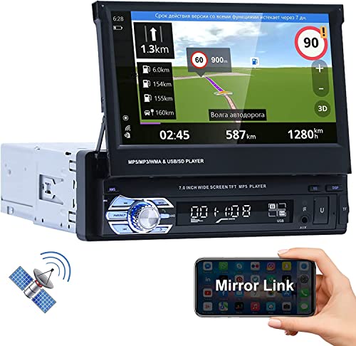 Imagen principal de Reproductor MP5 para automóvil (1 Radio estéreo DIN Plegable HD de 7