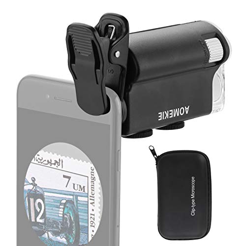 Imagen principal de Aomekie Microscopio de Bolsillo con luz LED de Mano 60X-100X HD Zoom M