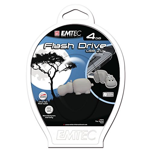 Imagen principal de Emtec M 324 Safari Hipopótamo - Memoria USB 2.0, 4 GB, Lectura 15 MB/