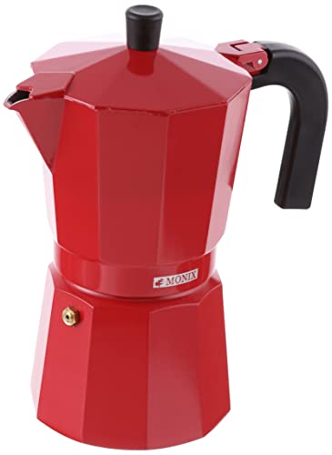 Imagen principal de Monix Fresa Cafetera Italiana de Aluminio, 9 Tazas, Color Fresa, Apta 