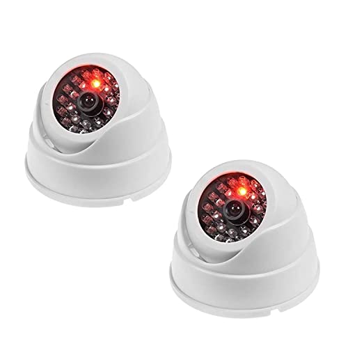 Imagen principal de JZK 2x Cámaras Domo de Vigilancia Falsas CCTV simuladas con LED Inter