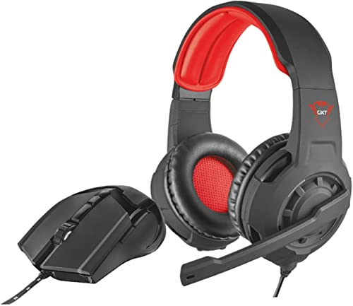 Imagen principal de Trust GXT 784 - Pack de Auriculares Stereo y ratón Gaming, Color Negr