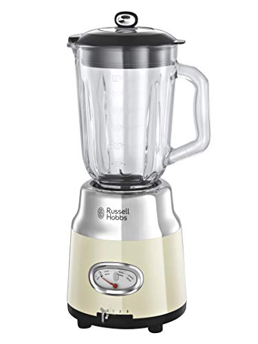 Imagen principal de Russell Hobbs Batidora de Vaso Retro - Jarra de Cristal 1,5L, Cuchilla
