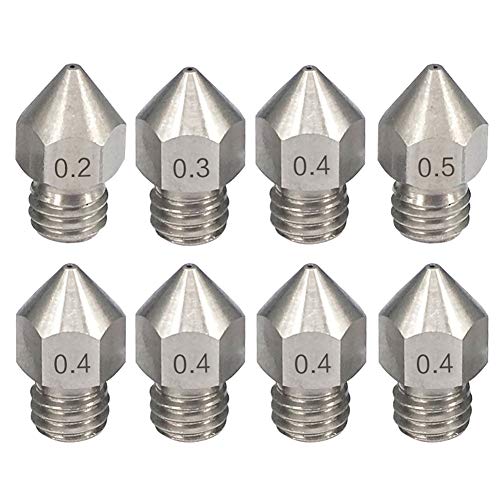Imagen principal de KeeYees 8 Piezas Boquilla Impresora 3D M6, 0,2 mm 0,3 mm 0,4 mm 0,5 mm