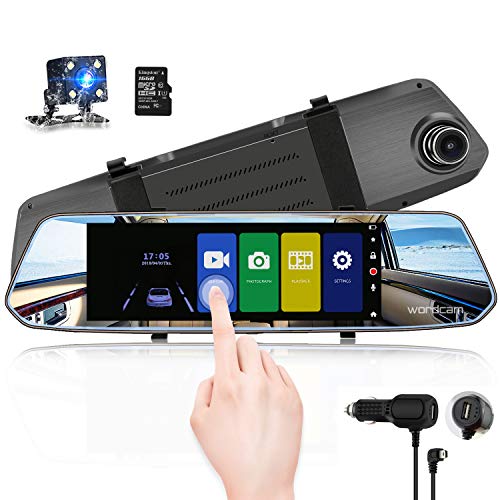 Imagen principal de Wordcam Espejo retrovisor de 7 Pulgadas para Dash CAM 1080P Doble Lent