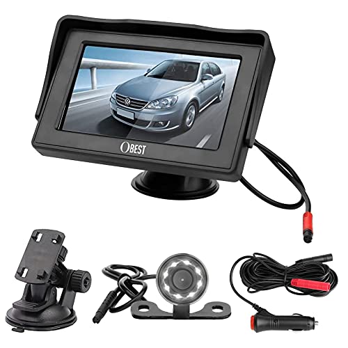 Imagen principal de OBEST Cámara de Marcha Atrás Coche y Kit de Monitor 4.3, Visión Noc
