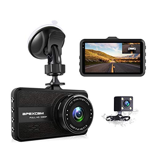 Imagen principal de Apexcam Cámara de Coche Lente Doble Conducir grabadora 1080p FHD 170 