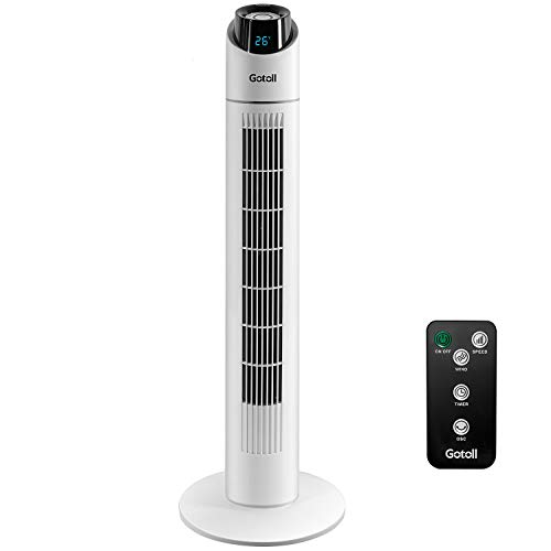 Imagen principal de Gotoll Ventilador de Torre Silencioso con Mando a Distancia, 3 Velocid