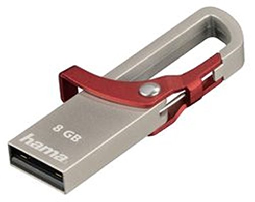 Imagen principal de Hama Hook-Style 8 GB USB 2.0 Type-A Metallic,Red USB Flash Drive - USB