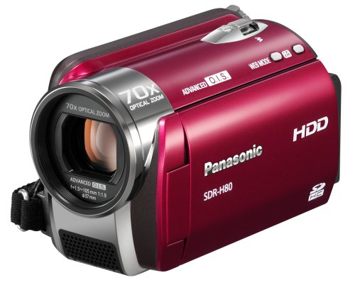 Imagen principal de Panasonic SDR-H80 SD+HDD Camcorder, Red - Videocámara (Red, 0.8 MP, C