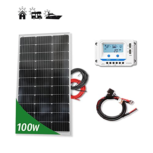 Imagen principal de Kit 100W PRO 12V panel solar placa monocristalina Tecnología PERC alt