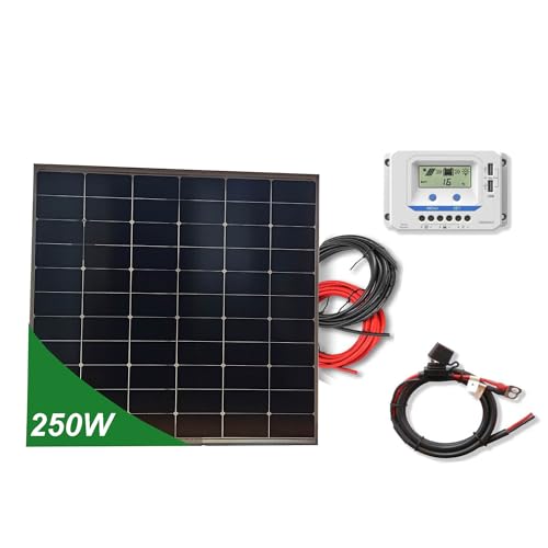 Imagen principal de Kit 250W PRO 12V panel solar placa monocristalina células HPBC de alt