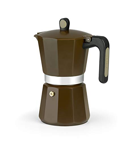 Imagen principal de MONIX New Cream Cafetera Italiana de Aluminio, Capacidad 12 Tazas, Apt