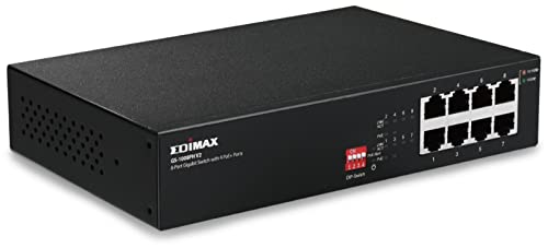 Imagen principal de Edimax GS-1008PL V2 - Conmutador PoE+ Gigabit Ethernet de 8 Puertos y 