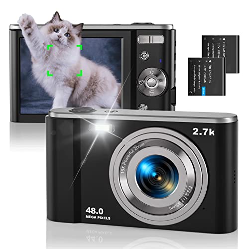 Imagen principal de Cámara Digital Compacta,Camara de Fotos FHD 2.7K 48MP, Enfoque Autom