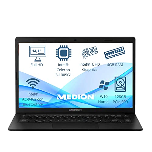 Imagen principal de Medion Ordenador Portátil 14 Pulgadas i3 1005G1 Intel, SSD 128GB, RAM