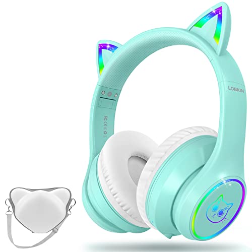 Imagen principal de LOBKIN Auriculares Bluetooth para niños con Bolsa - RGB LED Light Up 