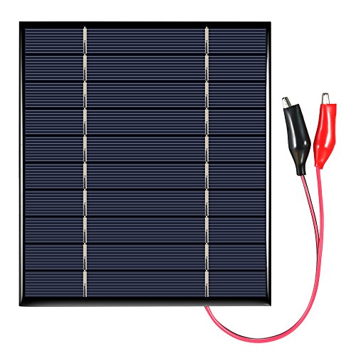 Imagen principal de Decdeal Panel solar de silicio policristalino de 2.5W 5V con pinzas de