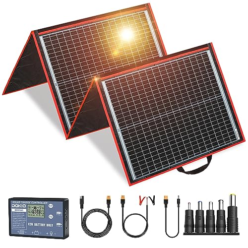Imagen principal de DOKIO Kit de panel solar plegable portátil de 150 W, diseño compacto