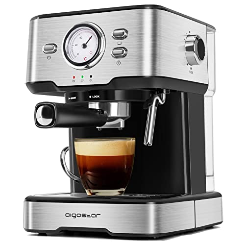 Imagen principal de Aigostar Murphy - Cafetera espresso, 15 bar 1,5L, 1100W, Cafetera para