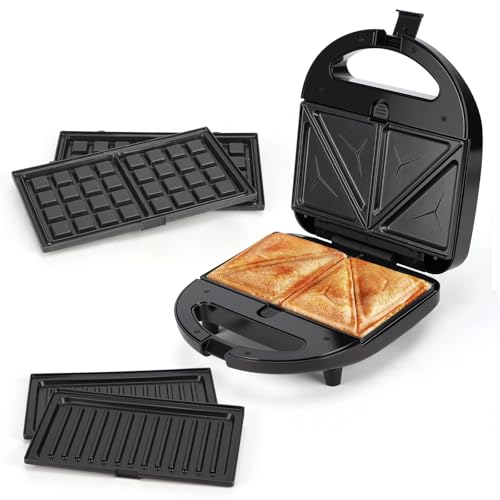 Imagen principal de Aigostar Rubik - Sandwichera 3 en 1, 750W : Sandwichera Eléctrica, Gr