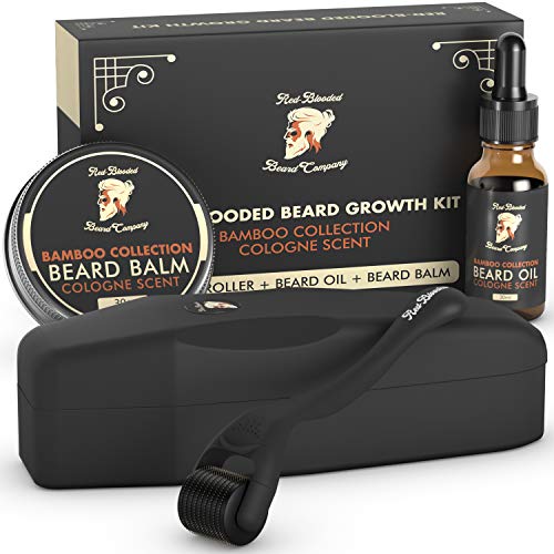 Imagen principal de Red-Blooded Crece Barba Kit ? Beard Roller + Aceite Barba + Balsamo Ba