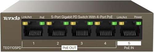 Imagen principal de Tenda TEG1105PD Switch PoE Gigabit de 5 Puertos sin alimentador, Switc