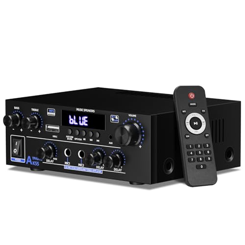 Imagen principal de 2 Canales Amplificador, 1000W Audio Estéreo, Bluetooth 5.3 Mini Hi-Fi
