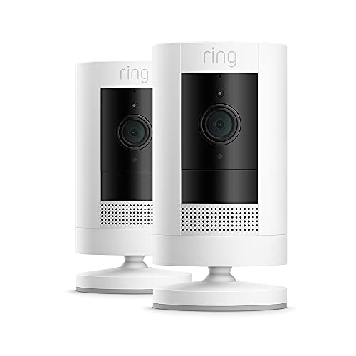Imagen principal de Ring Stick Up Cam Plug-In, cámara de seguridad HD con comunicación b