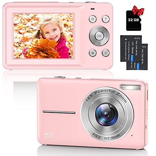 Imagen principal de Cámara de Fotos Digital Compacta con Tarjeta 32GB, 44MP 1080P HD 2,4 