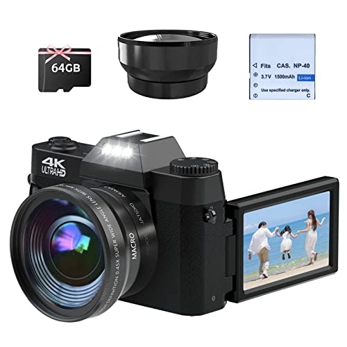 Imagen principal de Cámara Digital, CCN 4K 48MP Cámara de Fotos con 180 ° Flip 3.0 de P